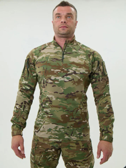 Рубашка тактическая боевая ВКПО 3.0 TROPIC PROFI COMBAT COOLMAX (Тропик Профи Комбат Кулмакс), рипстоп нейлон + хлопок (50%*50% NYCO, цвет МУЛЬТИКАМ, мужская, MIMICRYA