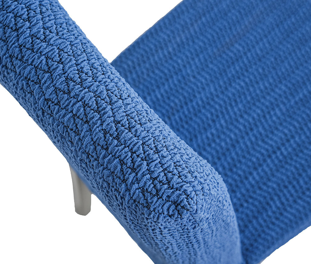 Чехол на стул без оборки Зигзаг, цвет Голубой