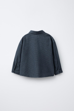 ZARA ТЕПЛАЯ РУБАШКА В КЛЕТКУ, СИНИЙ