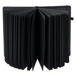 Скетчбук, черная бумага 140 г/м2 130х210 мм, 80 л., КОЖЗАМ, резинка, карман, BRAUBERG ART, черный, 113203