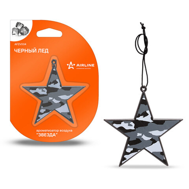 Ароматизатор подвесной пластик "Звезда" черный лед (AFZV004)
