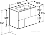 Тумба под раковину Roca Luna 60 2 ящика синий ZRU9307766