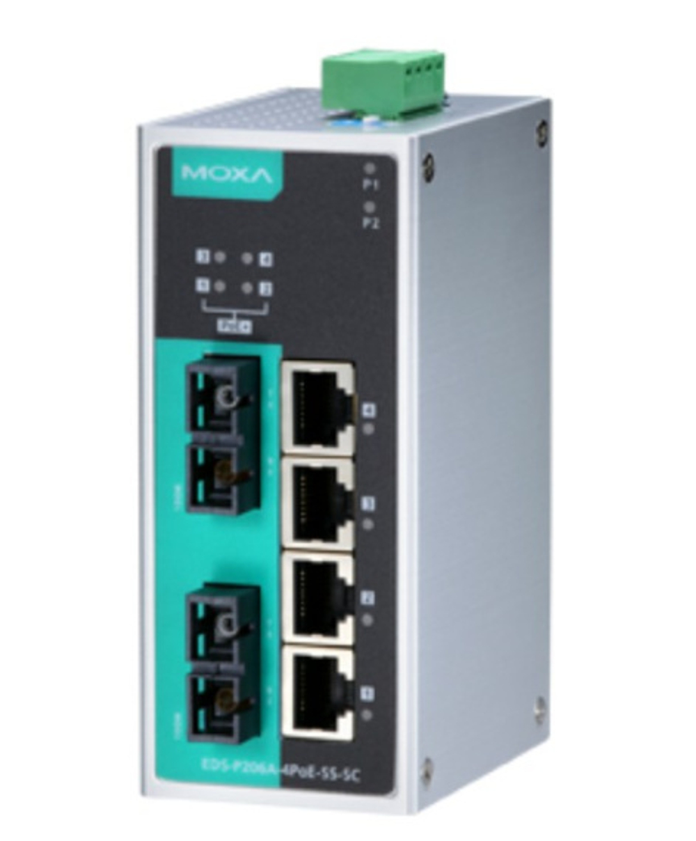 Коммутатор PoE MOXA EDS-P206A-4PoE-SS-SC-T