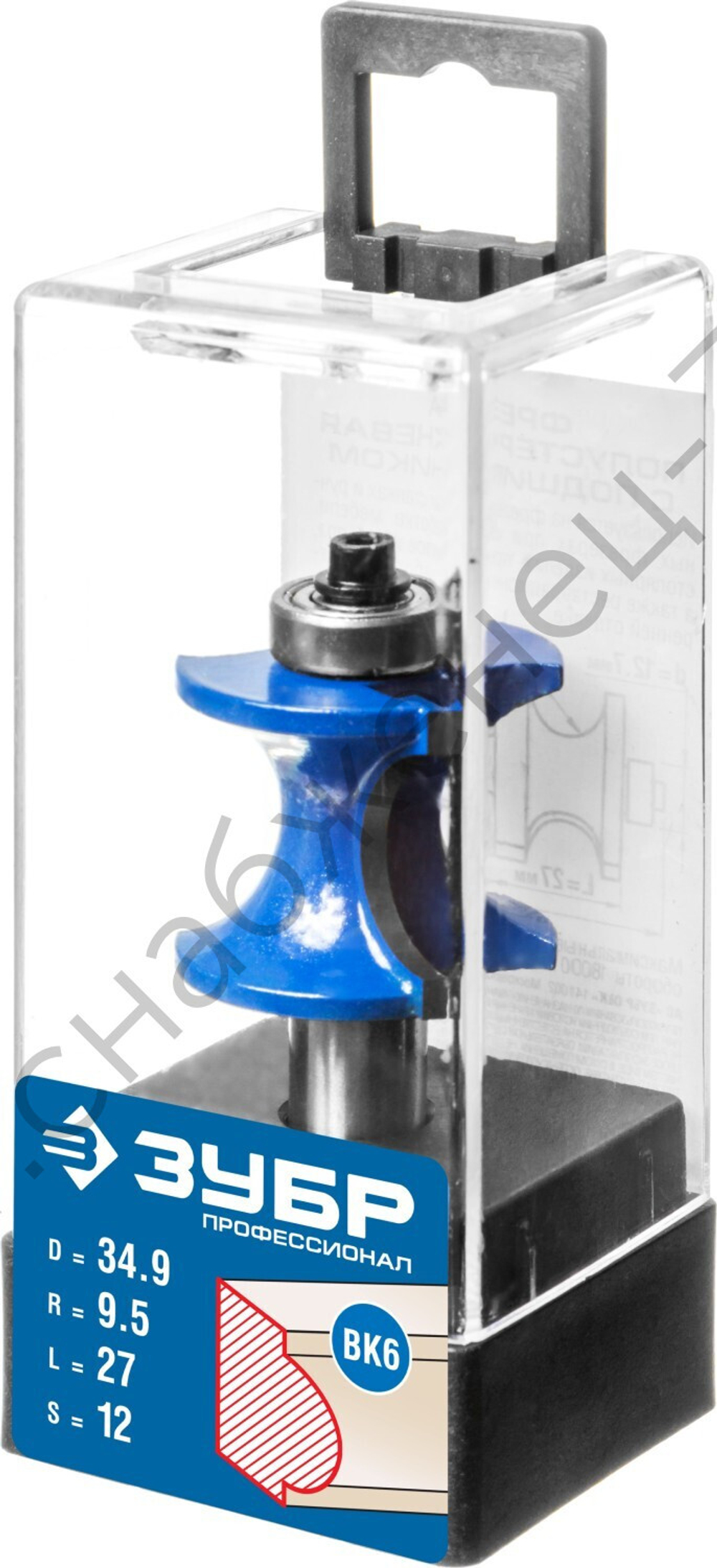 ЗУБР 34,9x29мм, радиус 9.5мм, фреза полустержневая с подшипником