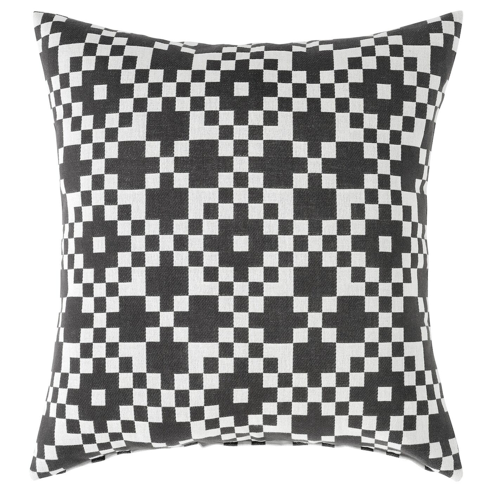 IKEA GINSTSÄCKMAL  (ИКЕА ГИНСТСÄСКМАЛ)  -  Наволочка, черная/белая, 50x50 см