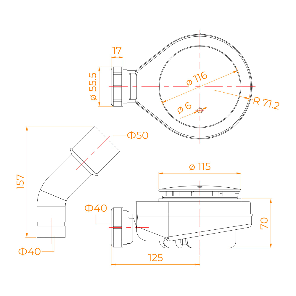 Сифон для поддонов RGW S-16-1G