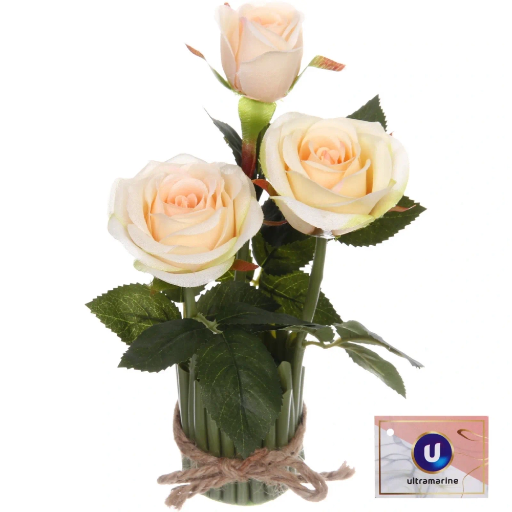 Цветочная композиция «Весенняя рапсодия» 14*23см Роза чайная