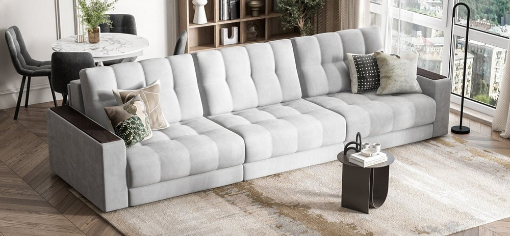 Диван BOSS GRAND Велюр Monolit сталь