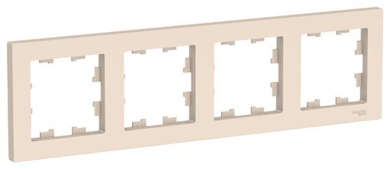 Рамка Systeme Electric ATLASDESIGN 4-постовая бежевая 35980