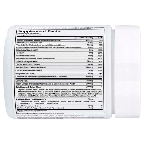 Codeage, Clearface Vitamins +, 90 растительных капсул