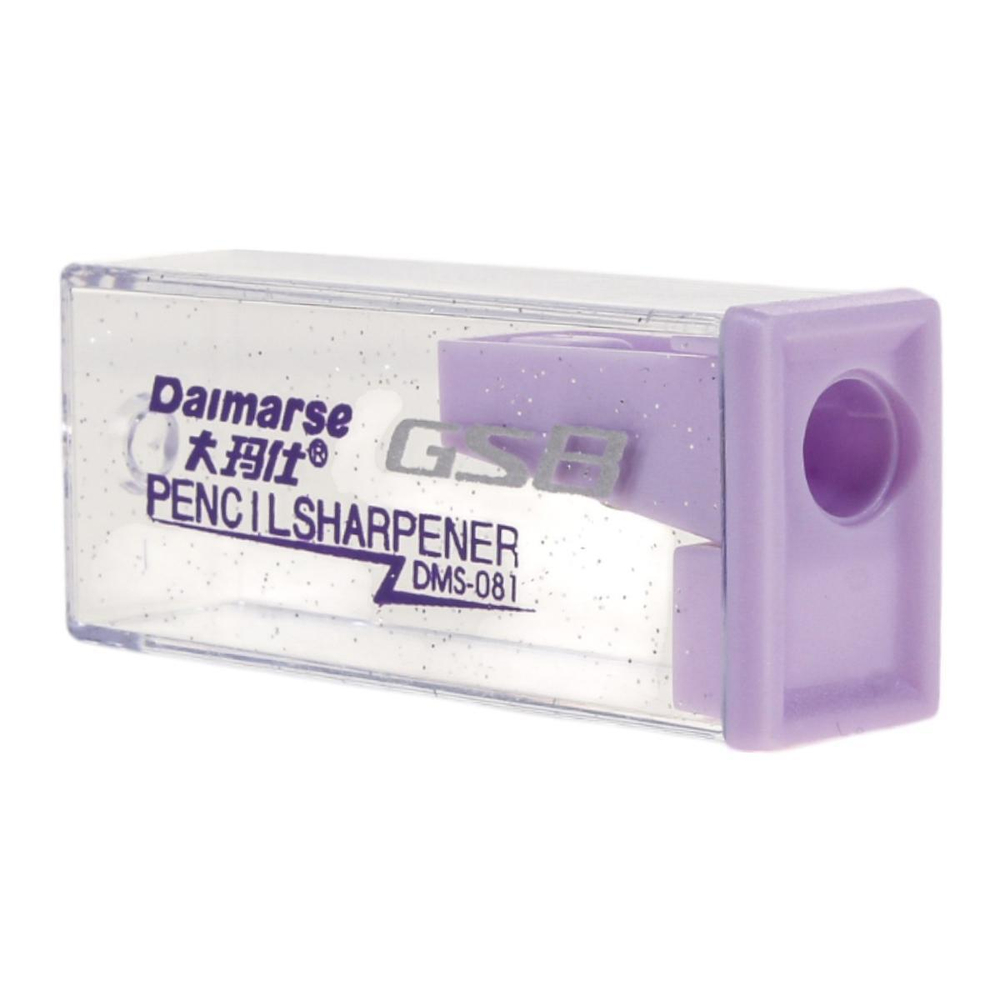 Точилка "Квадрат" с контейнером, 1 отверстие , 4 цвета микс