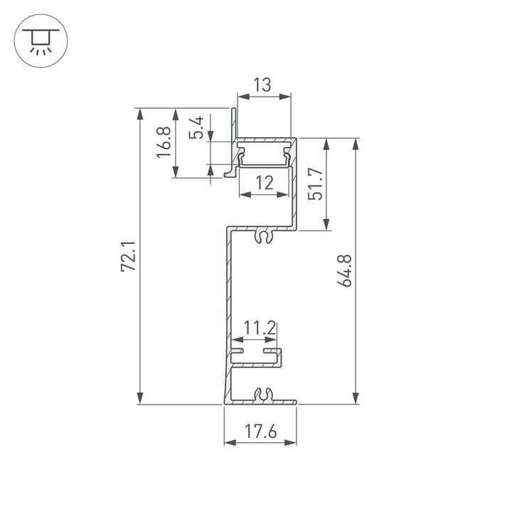 Профиль встраиваемый Arlight Plintus-H73-F-2000 Black 043480