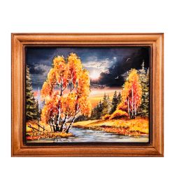 AMB-74/36 Картина «Красота природы» (с янтарной крошкой) дер.краш.рамка 12х15