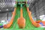 Надувная прямая водная горка для вышки (опоры) «Мандариновая радость», 8*4*5 м