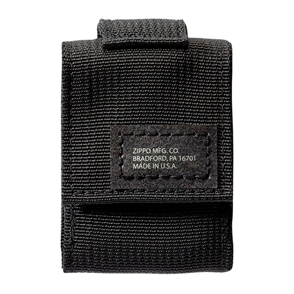 Набор Zippo в подарочной коробке (чёрная зажигалка Black Crackle и чёрный нейлоновый чехол)