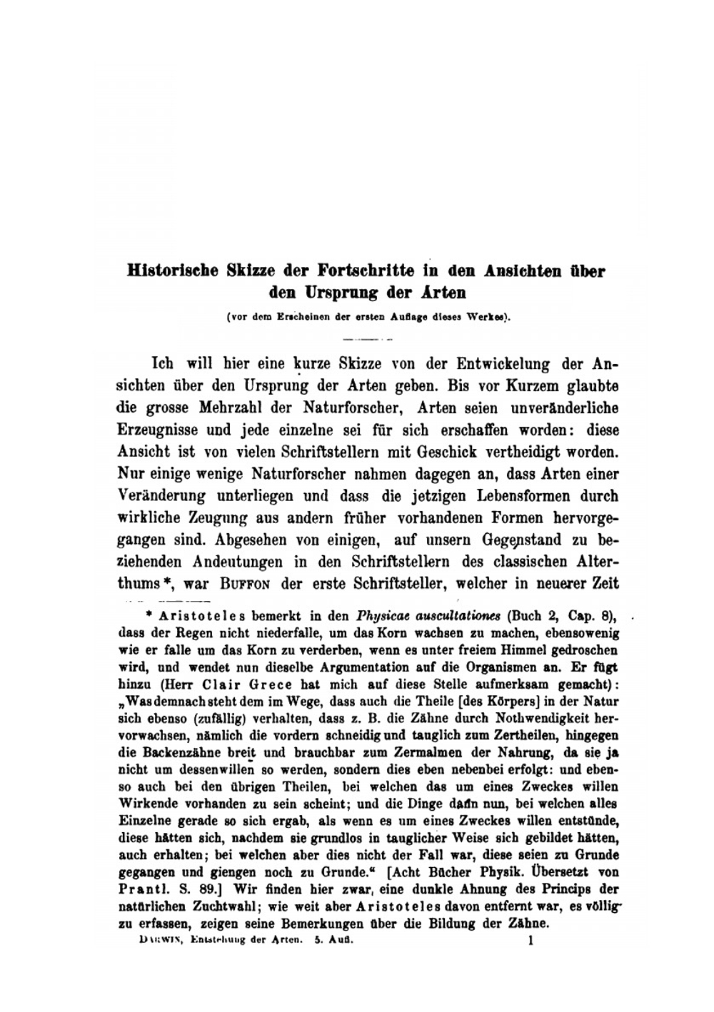 Über Die Entstehung Der Arten. Durch Natürliche Zuchtwahl Oder, Die Erhaltung Der Begünstigten Rassen Im Kampfe Um's Dasein | Darwin Charles