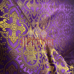 Парча "Ярополк" фиолетовая с золотом