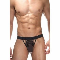 Мужские трусы стринги черные в сетку La Blinque LB15155