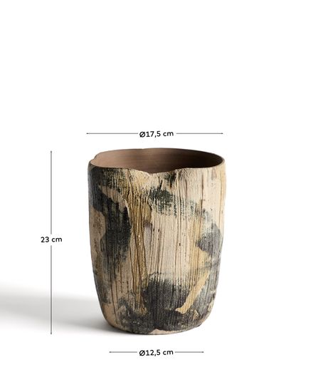 Коричневая керамическая ваза Dirva, 23 см