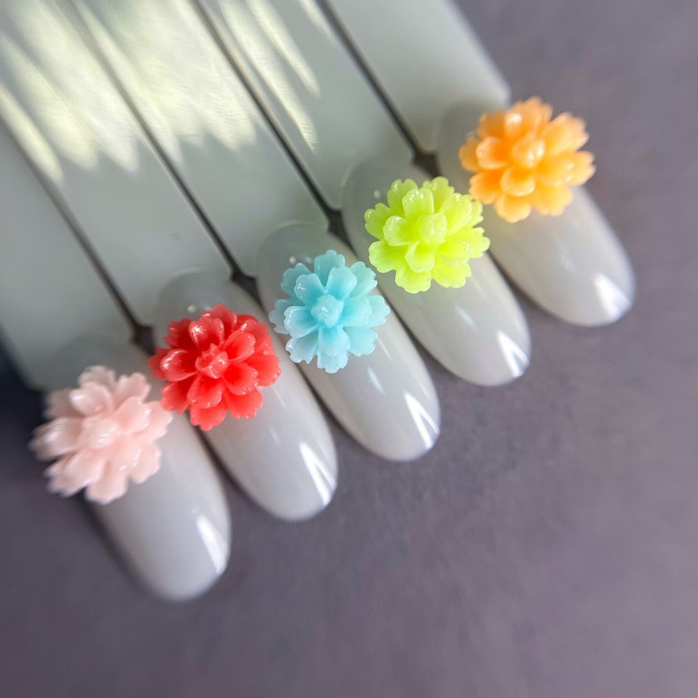 1845 Фигурки объёмные "Цветочки" 5 шт (светятся в УФ)