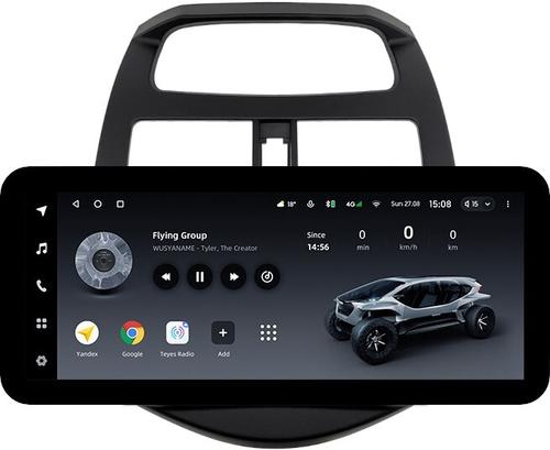 Магнитола для Chevrolet Spark M300 2009-2022, Ravon R2 (рамка матовая) - Teyes LUX ONE ROUND монитор 12.3" 2K QLED на Android 10, Быстрая, CarPlay, 4G SIM-слот