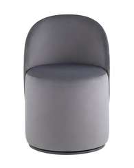 Крутящийся пуф со спинкой Loreen, серый велюр