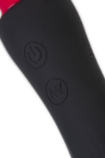 Черно-красный двусторонний вибромассажер Black&Red - 21 см. (Цвет: черный с красным)