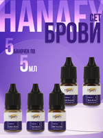Сет пигментов для татуажа бровей 5 шт по 5 мл