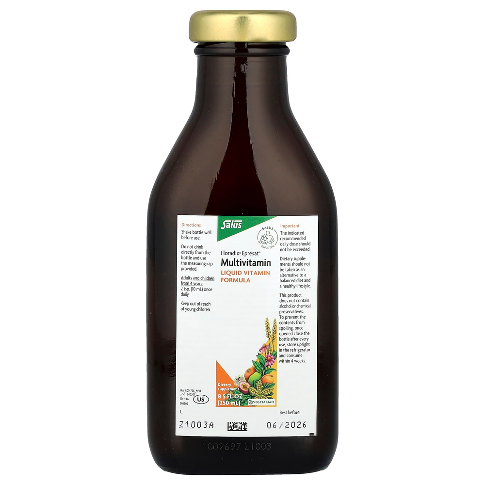 Floradix, Epresat®, мультивитамины, 250 мл (8,5 жидк. Унции)