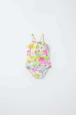 ZARA КУПАЛЬНИК С ПРИНТОМ, РАЗНОЦВЕТНЫЙ