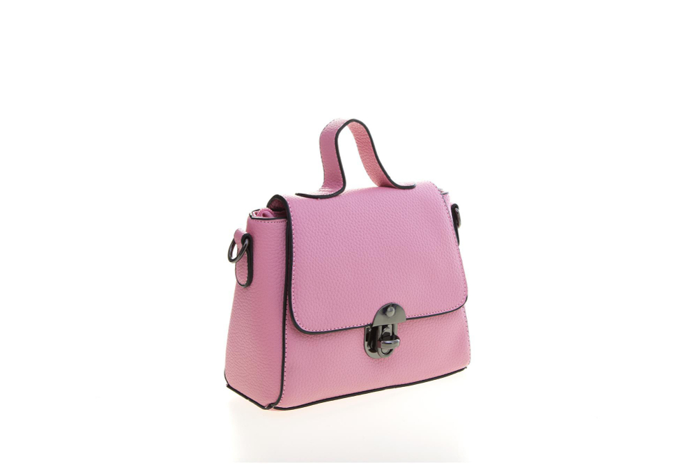 Маленькая стильная летняя женская повседневная сумочка бледно-розового цвета из экокожи Dublecity 1088 Rubber Powder