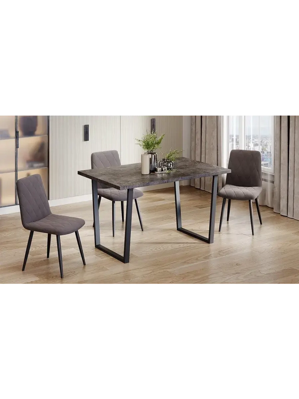 Стол кухонный Черный дуб 130х80х75 см