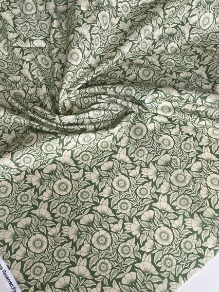 ЦВЕТЫ АРТ НУВО НА ЗЕЛЕНОМ - 100% хлопок 4