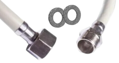 Шланг газовый 0,5 м КИТ резина 1/2" гайка-штуцер, 9 мм (белый)