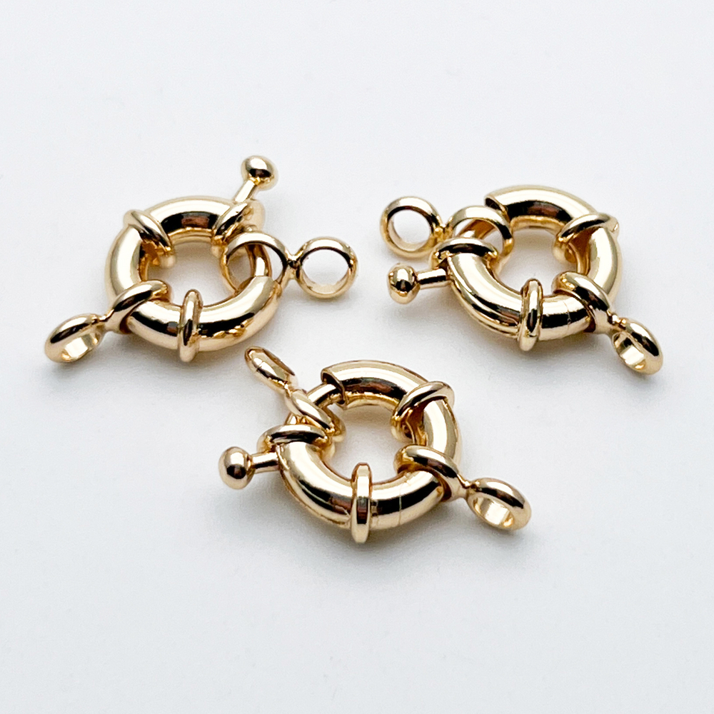 Замок-штурвал, цвет золото, диаметр 10,5 мм, цена за 1 шт