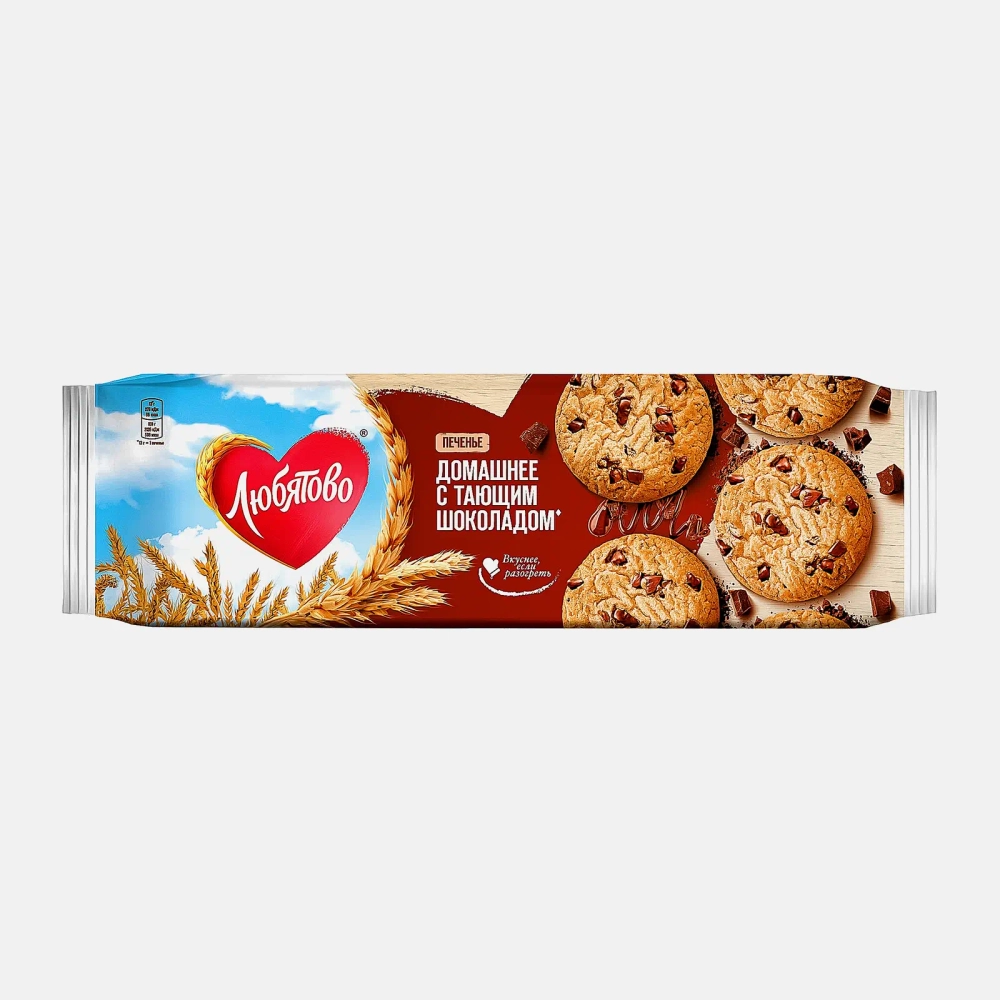 Печенье сдобное Домашнее с шоколадном Любятово 156г