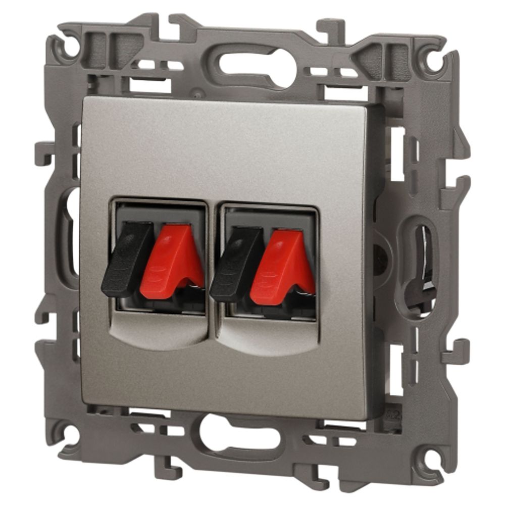 Розетка ЭРА Elegance 14-3112-16 аудио двойная титан