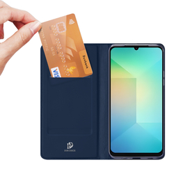 Чехол книжка из PU кожи синего цвета от Dux Ducis для Samsung Galaxy A07 4G, серия Skin Pro Series Case