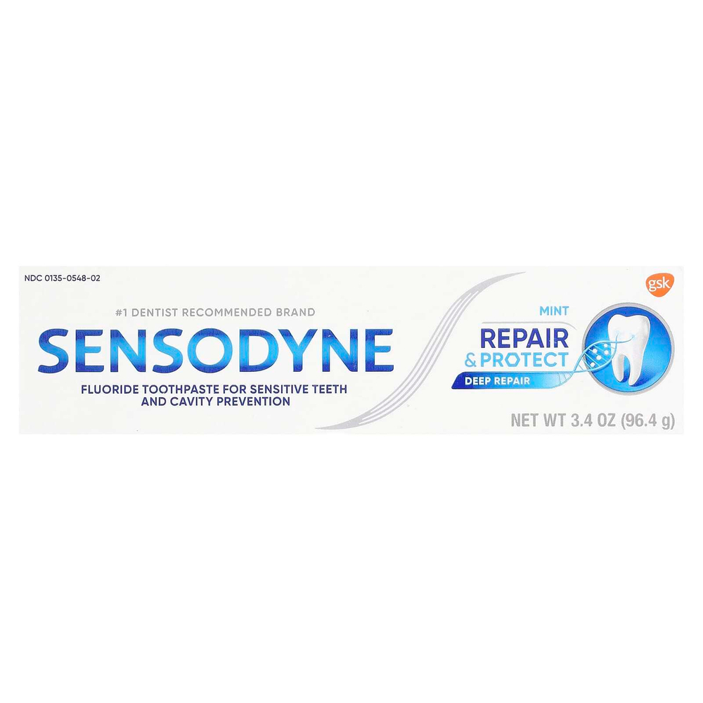 Sensodyne, зубная паста с фторидом для чувствительных зубов, мята, 96,4 г (3,4 унции)