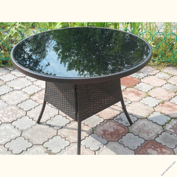 Стол из искусственного ротанга ЭММА «EMMA» Dark Brown D105 см