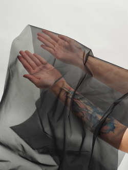 Сетка корсетная черная средней жесткости неэластичная отрезами (Турция)