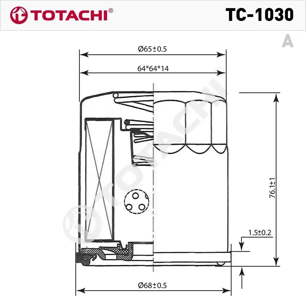 Фильтр масляный TOTACHI TC-1030 C-110 90915-03001 MANN W 68/3