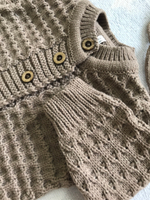 Комплект на выписку вязаный "АйШах" с шапкой и комбинезоном р.24 (Цвет: Черный, Размер: 80)