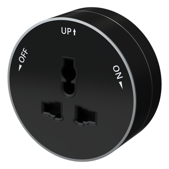 MULTITRACK Розетка универсальная круглая 13 А/250 В АНТРАЦИТ