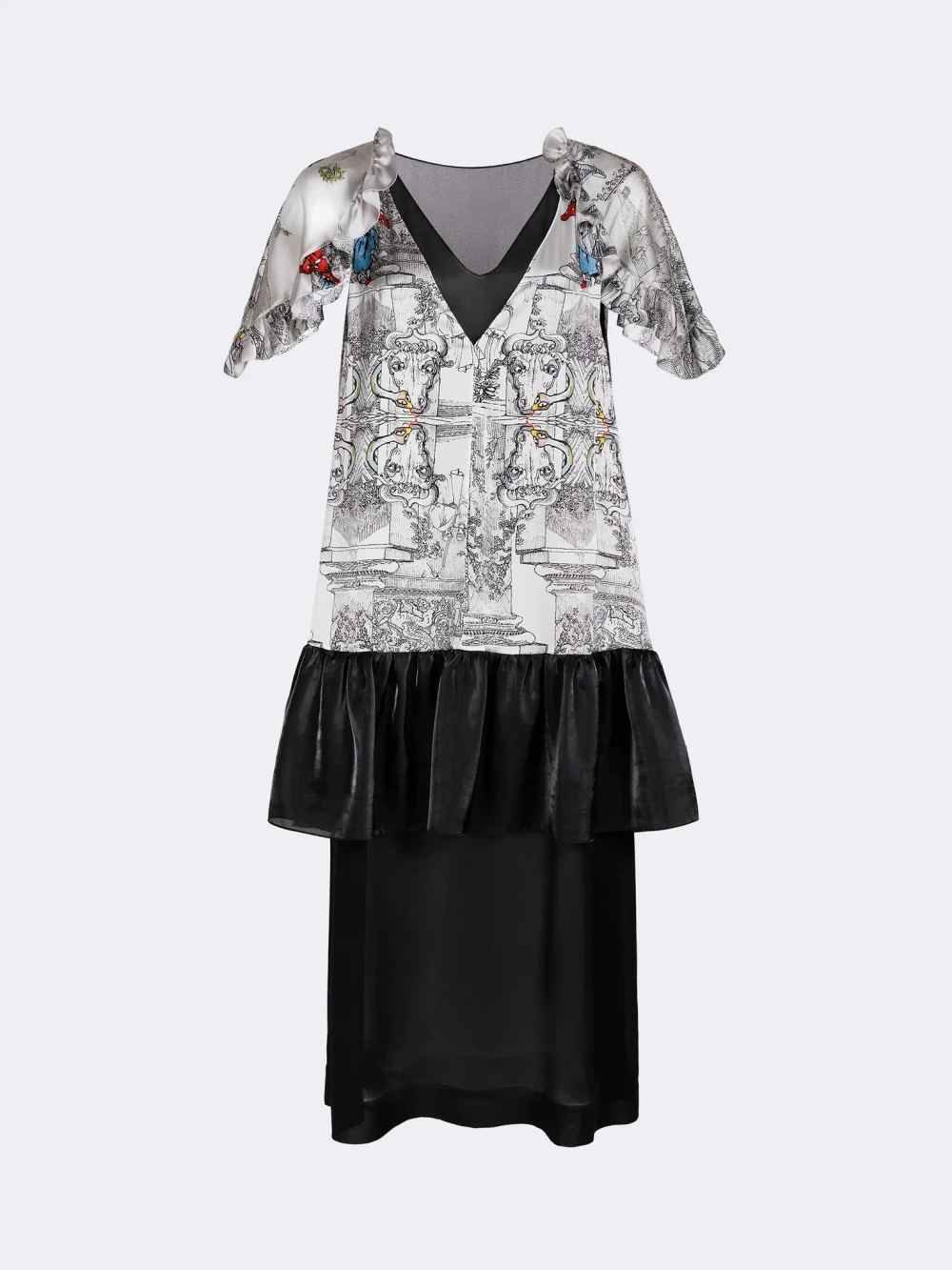 Платье многослойное принтованное OLA OLA