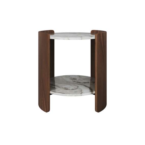 Столик Lagom Stone D 43 см высота 45 см (камень OV2, орех)