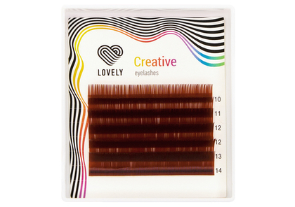 Ресницы винные (red wine) Lovely MINI - 6 линий - MIX