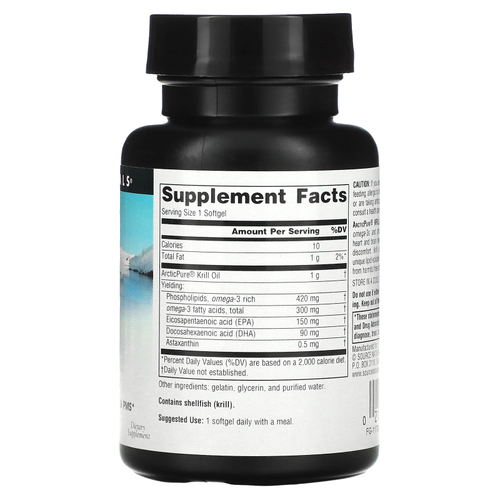 Source Naturals, ArcticPure, масло криля, 1000 мг, 30 капсул