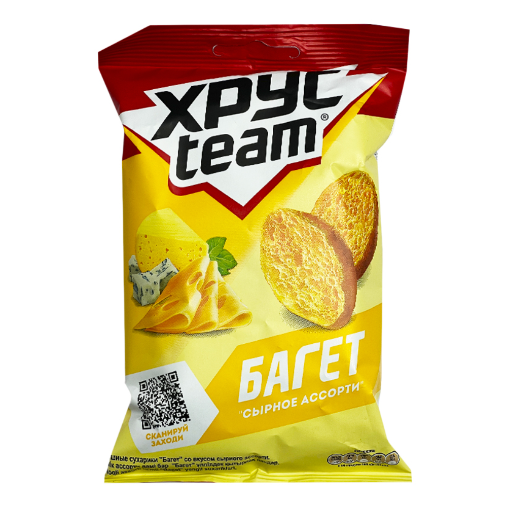 Сухарики Xpycteam Багет Сырное Ассорти 60 гр
