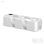Ёмкость пластиковая пищевая Полимер-Групп T 120 л. прямоугольные (1195x395x337см;7,2кг;белый) - арт.559032